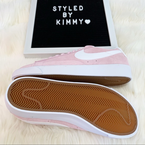 🌸 NIKE Blazer Low Sneakers Suede Shoes Pink - Picture 4 of 5
